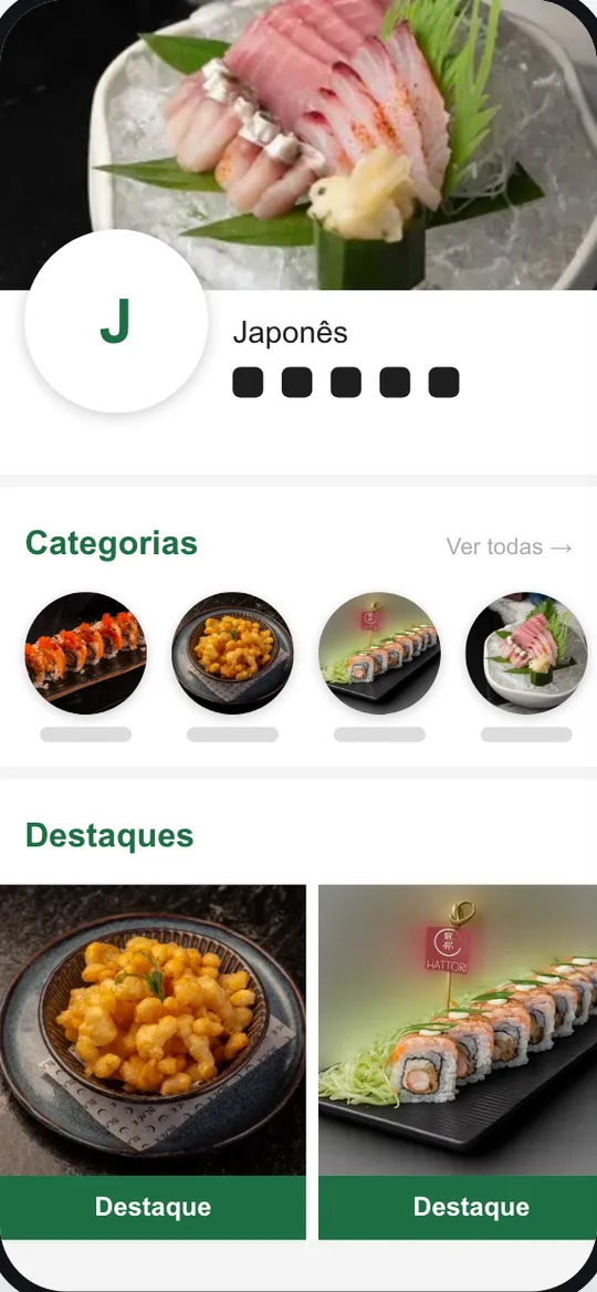 Template menu for a sushi restaurant